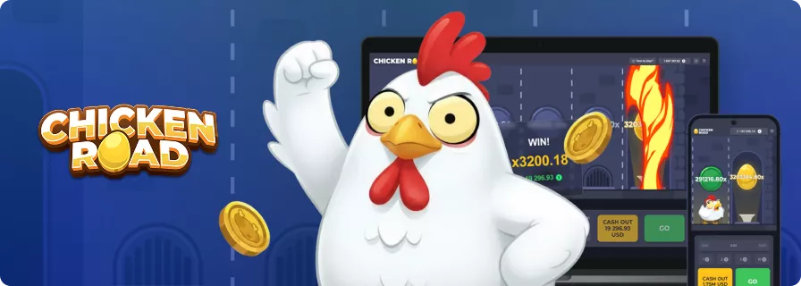 Chicken Road blue banner